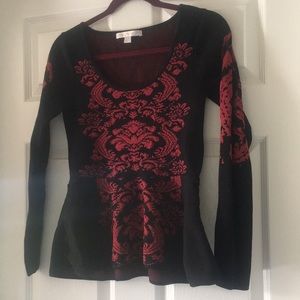 Black and Red Sweater Top